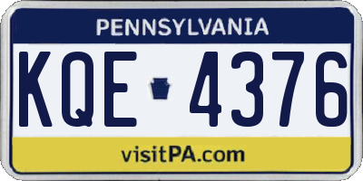 PA license plate KQE4376