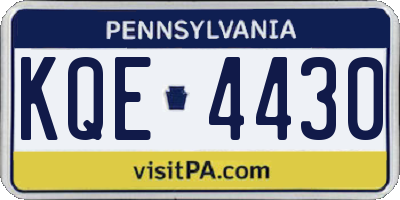 PA license plate KQE4430