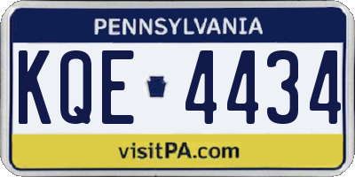 PA license plate KQE4434