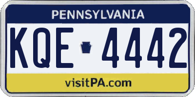 PA license plate KQE4442