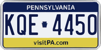PA license plate KQE4450