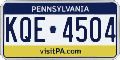 PA license plate KQE4504