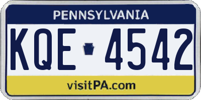 PA license plate KQE4542