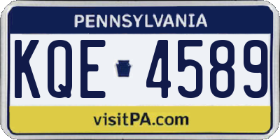 PA license plate KQE4589