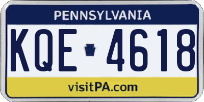 PA license plate KQE4618