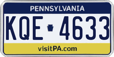 PA license plate KQE4633