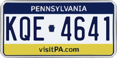 PA license plate KQE4641