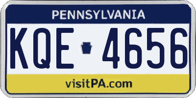 PA license plate KQE4656