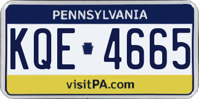 PA license plate KQE4665