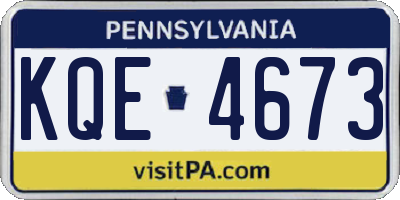 PA license plate KQE4673
