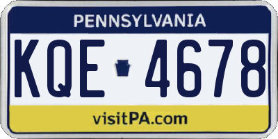 PA license plate KQE4678