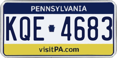 PA license plate KQE4683