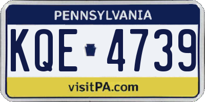 PA license plate KQE4739