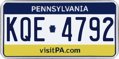 PA license plate KQE4792
