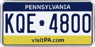 PA license plate KQE4800