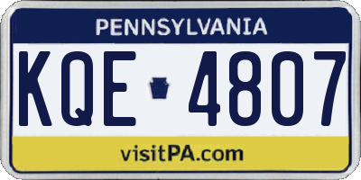PA license plate KQE4807