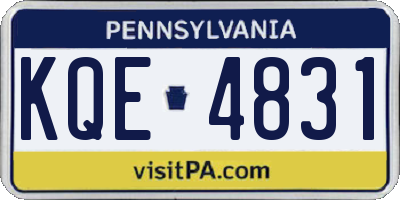 PA license plate KQE4831