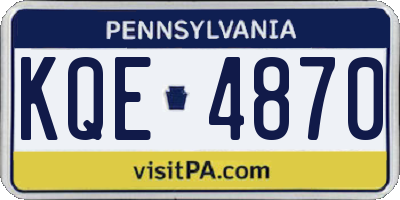 PA license plate KQE4870