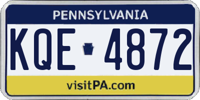PA license plate KQE4872