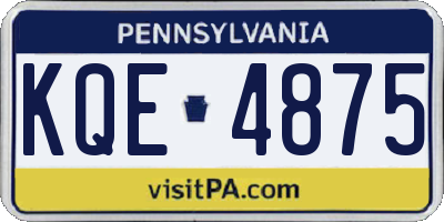 PA license plate KQE4875
