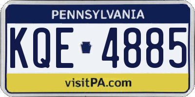 PA license plate KQE4885