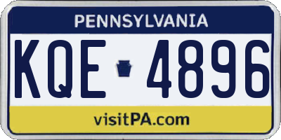 PA license plate KQE4896
