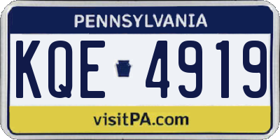 PA license plate KQE4919