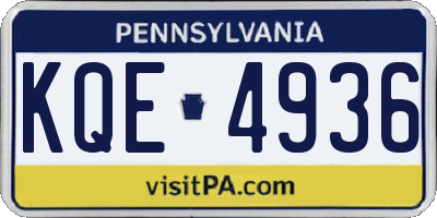 PA license plate KQE4936
