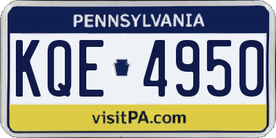 PA license plate KQE4950