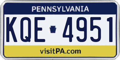 PA license plate KQE4951