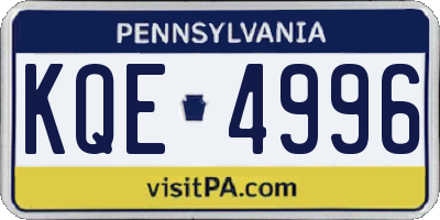 PA license plate KQE4996