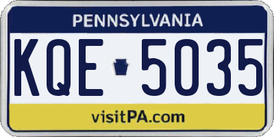 PA license plate KQE5035