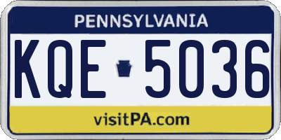 PA license plate KQE5036