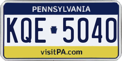 PA license plate KQE5040