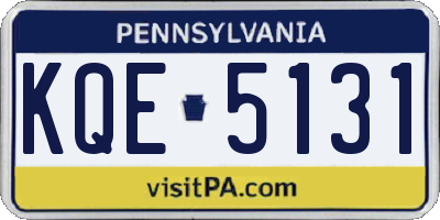 PA license plate KQE5131