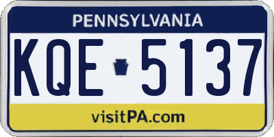 PA license plate KQE5137