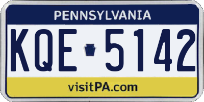 PA license plate KQE5142