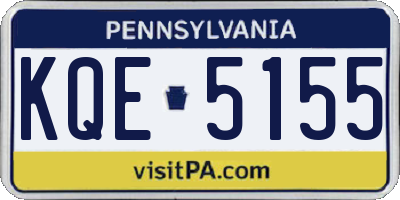 PA license plate KQE5155