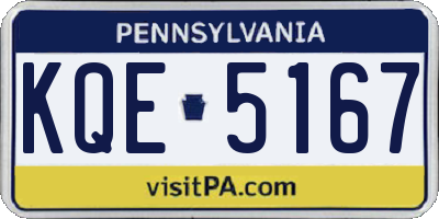 PA license plate KQE5167