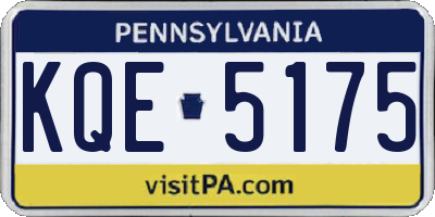 PA license plate KQE5175