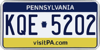 PA license plate KQE5202