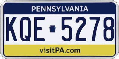 PA license plate KQE5278
