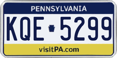 PA license plate KQE5299