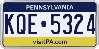 PA license plate KQE5324