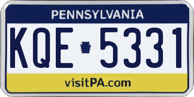PA license plate KQE5331