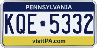 PA license plate KQE5332