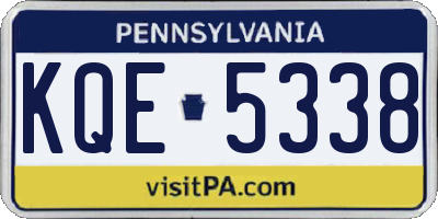 PA license plate KQE5338
