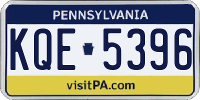 PA license plate KQE5396