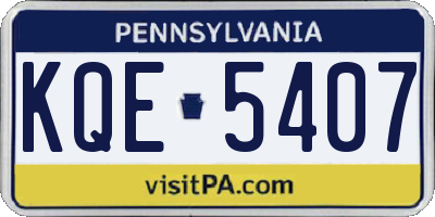 PA license plate KQE5407