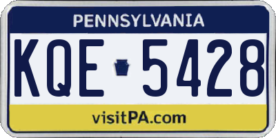 PA license plate KQE5428